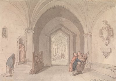 Scène in een klooster door Thomas Rowlandson