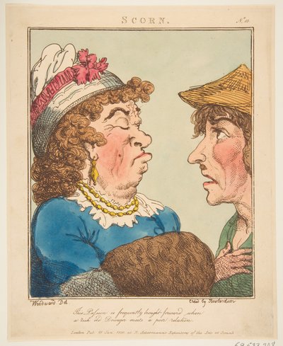 Minachting Le Brun Travested, of Karikaturen van de Passies, 21 januari 1800 door Thomas Rowlandson