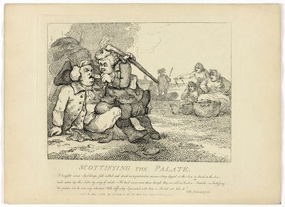 De smaak van het gehemelte verbeteren, van Boswells Tour of the Hebrides door Thomas Rowlandson