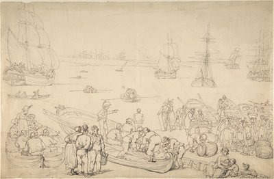 Zeehaven door Thomas Rowlandson