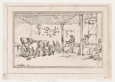 Beslaan: De Dorpssmederij Een Hoefsmederij door Thomas Rowlandson