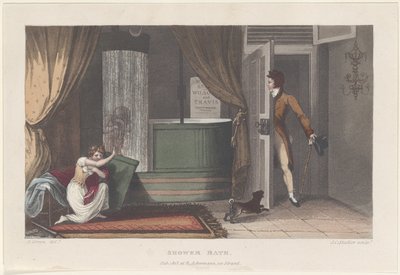 Douchebad, uit Poetische schetsen van Scarborough, 1813 door Thomas Rowlandson