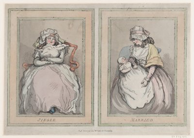Single and Married, 1 december 1791 door Thomas Rowlandson