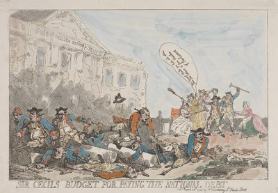 Sir Cecils begroting voor de aflossing van de staatsschuld door Thomas Rowlandson