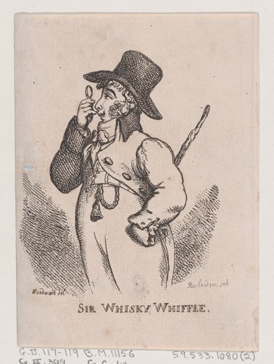 Sir Whisky Whiffle, april 1808 door Thomas Rowlandson