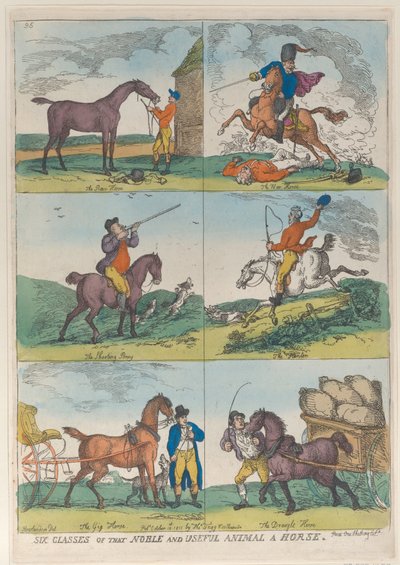 Zes Klassen van het Nobele en Nuttige Dier een Paard door Thomas Rowlandson