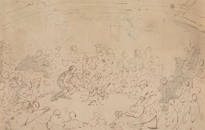 Geschetst bij de Cockpit, Nottingham door Thomas Rowlandson
