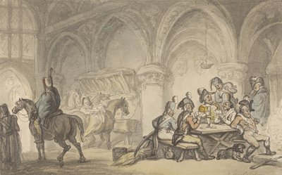 Soldaten die zich uitleven in een herberg door Thomas Rowlandson