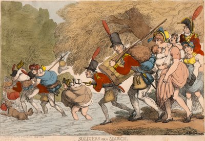 Soldaten op Mars: "Om haar vodden in te pakken en de Trom te volgen" door Thomas Rowlandson