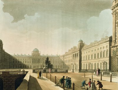 Somerset House, de Strand uit Ackermann