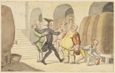 Studie voor Dr. Syntax vrijgemaakt van de kelder door Thomas Rowlandson
