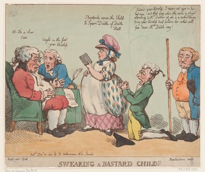 Een bastaardkind zweren!, 20 december 1800 door Thomas Rowlandson