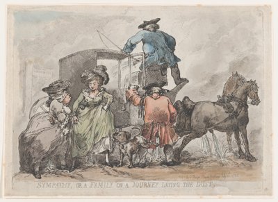 Sympathie, of Een Familie Op Reis die het Stof Neerslaat door Thomas Rowlandson