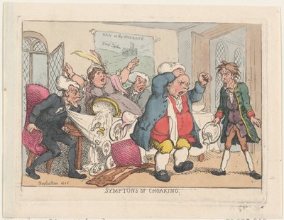 Symptomen van verstikking, 1806, uitgegeven 25 augustus 1808 door Thomas Rowlandson