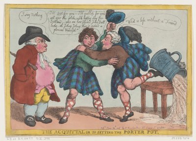 De Vrijspraak, of het Omgooien van de Porter Pot door Thomas Rowlandson