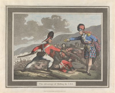 Het voordeel van het verschuiven van het been door Thomas Rowlandson