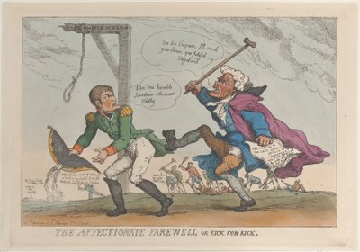 Het liefdevolle afscheid, of schop voor schop, 17 april 1814 door Thomas Rowlandson