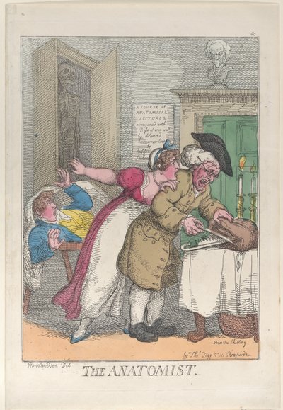 De Anatomist door Thomas Rowlandson