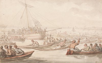 De jaarlijkse roeiwedstrijd om de Doggett