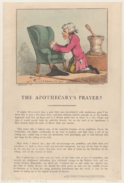 Het Gebed van de Apotheker!!, 30 juli 1801 door Thomas Rowlandson