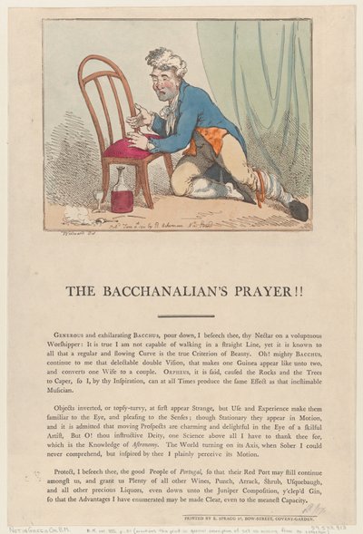Het Gebed van de Bacchanaal, 4 juni 1801 door Thomas Rowlandson