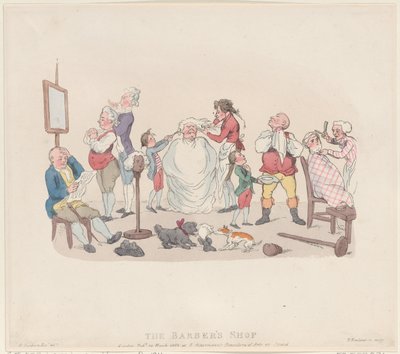 De kapperszaak, 20 maart 1803 door Thomas Rowlandson