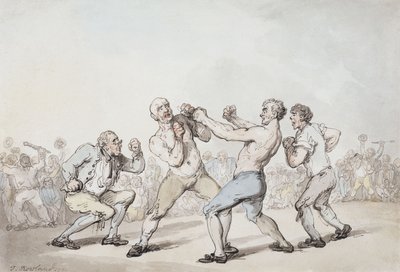Het bokswedstrijd door Thomas Rowlandson