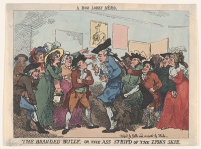 De Gebrandmerkte Pester, of de Ezel Ontdaan van de Leeuwenhuid, 1786 door Thomas Rowlandson