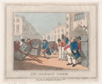De schrik van de stoeldragers door Thomas Rowlandson