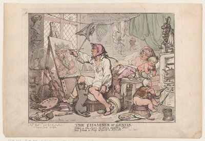 De kamer van de genialiteit, 2 april 1806 door Thomas Rowlandson