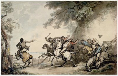 De achtervolging van de struikrover, c.1790 door Thomas Rowlandson