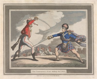 Het gevolg van het niet verplaatsen van het been door Thomas Rowlandson