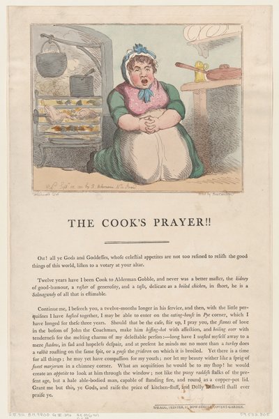 Het gebed van de kok, 15 september 1801 door Thomas Rowlandson