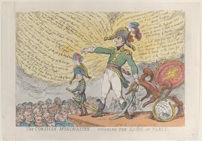 De Corsicaanse Munchausen - Humming the Lads of Paris, 4 december 1813. door Thomas Rowlandson