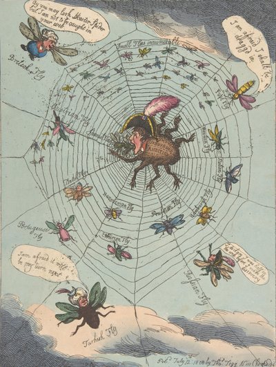 De Corsicaanse Spin in Zijn Web!, 12 juli 1808 door Thomas Rowlandson