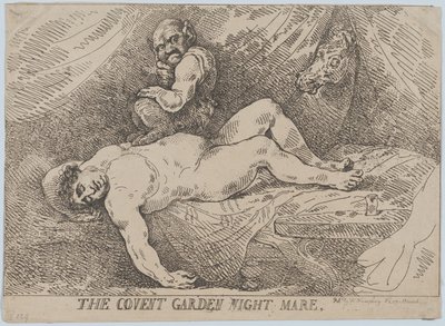 De Covent Garden Nachtmerrie, 20 april 1784 door Thomas Rowlandson