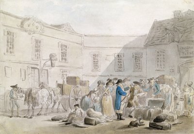Het douanekantoor in Boulogne door Thomas Rowlandson