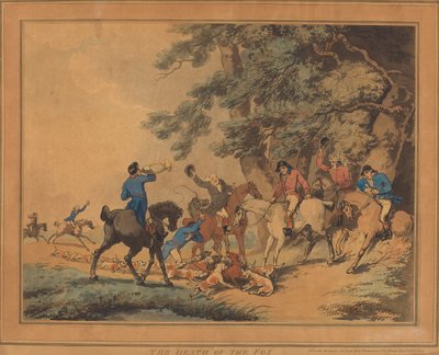 De dood van de vos, gepubliceerd 1786 door Thomas Rowlandson