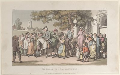 Het vertrek uit Wakefield, uit De dominee van Wakefield, 1 mei 1817 door Thomas Rowlandson