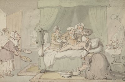 De Dokter is zo Ernstig Gekneusd dat Koppen Nodig is door Thomas Rowlandson
