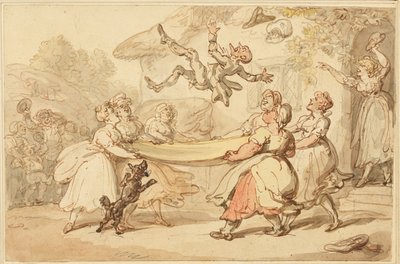 De straf van de dokter uitgevoerd tot klein vermaak van het hele dorp door Thomas Rowlandson