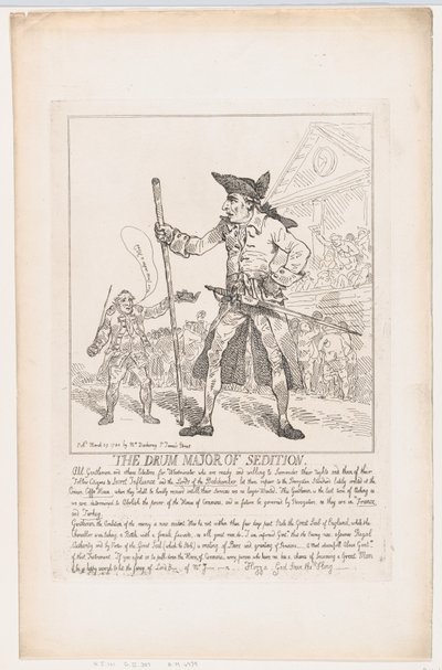 De Tamboer-majoor van Oproer, 29 maart 1784 door Thomas Rowlandson