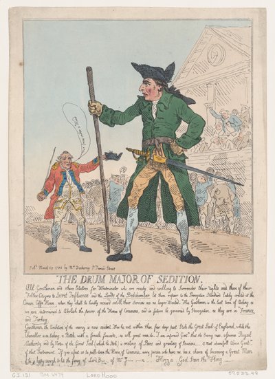 De tamboer-majoor van opruiing door Thomas Rowlandson