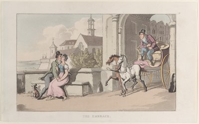 De omhelzing, uit Journal of Sentimental Travels in the Southern Provinces of France door Thomas Rowlandson
