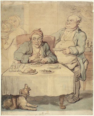 The Epicure; Charming weer in de schijnwerpers door Thomas Rowlandson