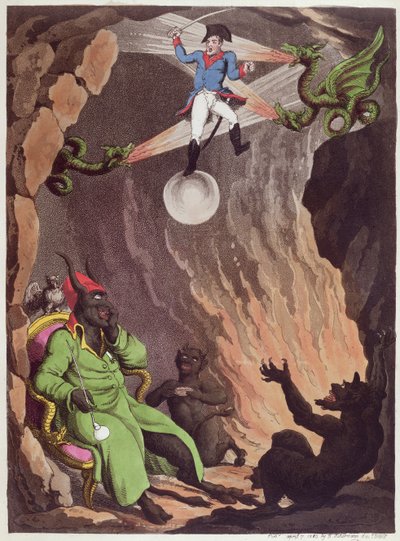 De vlucht van Bonaparte uit Hell-Bay, 1815 door Thomas Rowlandson