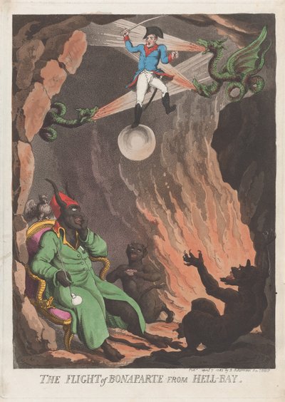 De vlucht van Bonaparte uit Hell-Bay, 7 april 1803 door Thomas Rowlandson
