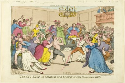 De Gig Shop of Een Briesje Opsteken bij Nell Hamiltons Hop door Thomas Rowlandson