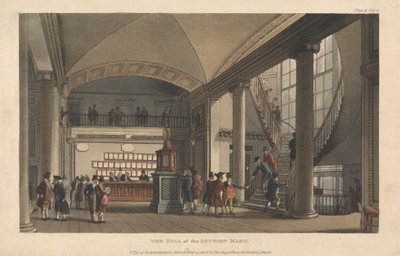 De Hal van de Veilingmarkt door Thomas Rowlandson