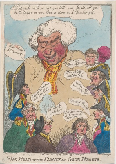 Het hoofd van de familie in goede stemming, 15 januari 1809 door Thomas Rowlandson